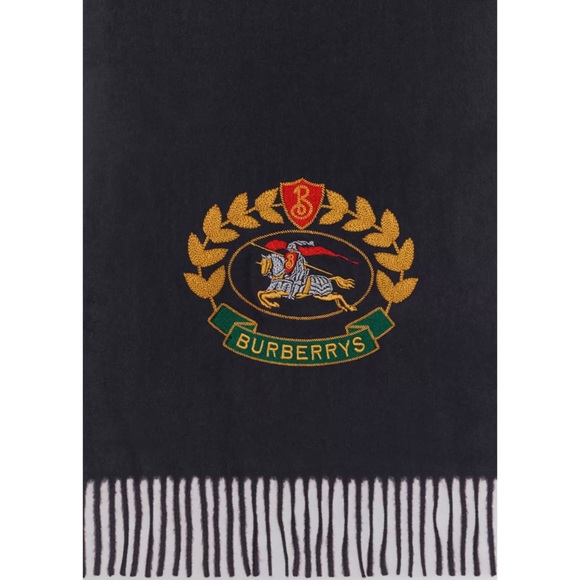 Burberry Classic Cashmere Scarf with Archive Logo - Picture 5 of 12